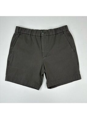 Everlane Uniform Performance Chino Shorts Men Medium Charcoal Gray Elastic Waist